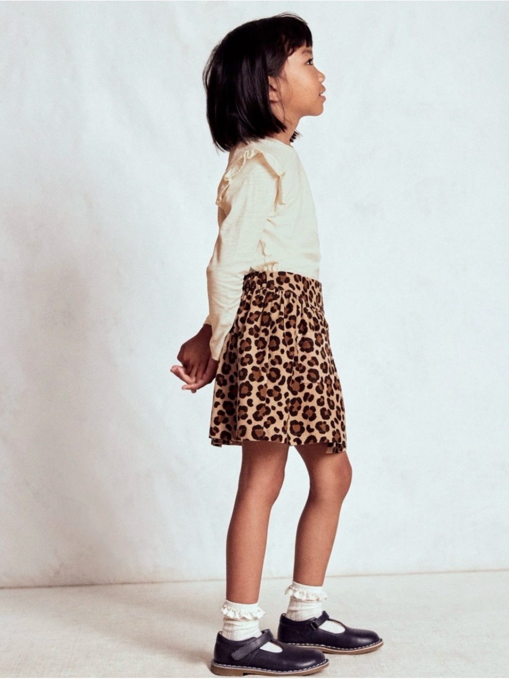 Mini Boden | Leopard Print Skirt| Corduroy | Pull On | Pockets | 9-10years